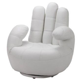 Vente-Unique Vente-unique - Poltrona a forma di mano girevole in similpelle Bianco - catchy
