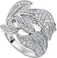 Suzy Levian Pav&eacute; CZ Leaf Ring in White at Nordstrom Rack, Size 5.5