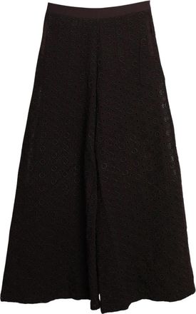 Pinko Kimmy Broeken - Dames - Wijde Broeken - Bruin - XL - Katoen - Broeken