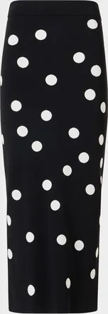 Akris Polka Dot Knit Midi Tube Skirt