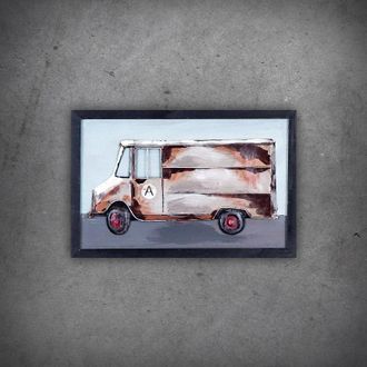 OEM Cuadro Met&aacute;lico 3d Loft Delivery Car 60x40 Cm