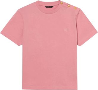 Brooks Brothers Katoenen T-shirt met Geborduurd Logo - Dames - T-shirts - Roze - XL - Katoen - Tops