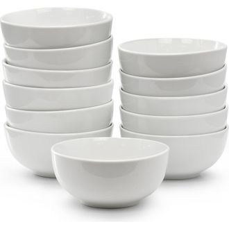 Elama Professional Kitchen 12 Piece Porcelain Bowl Set in White at Nordstrom