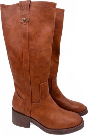 Blowfish Womens Faux Leather Tall Boots In Cognac Brown