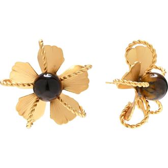 Eye Candy Los Angeles Olena Flower Stud Earrings in Gold at Nordstrom Rack