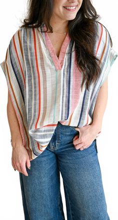 FRNCH Park Street Stripe Top In Multicolor