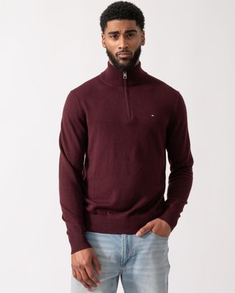 Tommy Hilfiger Mens Sweater in Dark Red Cotton - Size X-Large