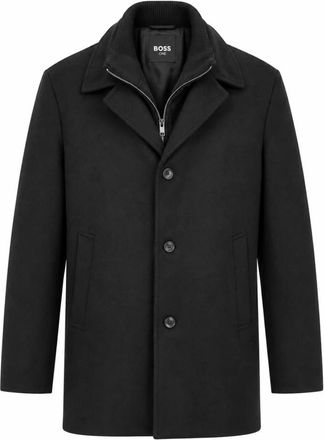 HUGO BOSS Cappotto in Lana e Cashmere 2 in 1 - - Coats - Uomo - Nero - 4XL