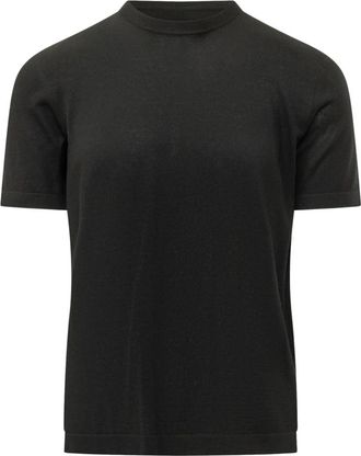 Ermenegildo Zegna T-shirt met korte mouwen - Heren - Ronde hals truien - Zwart - 2XL - Truien & Vesten