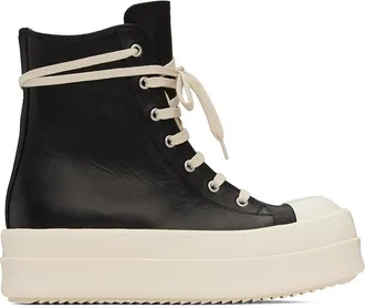Rick Owens: Black Leather Sneakers now up to −36% | Stylight