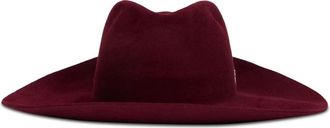 Alberta Ferretti Elegante Hoed met Brede Rand - Dames - Hoeden - Rood - L - Wol - Accessoires