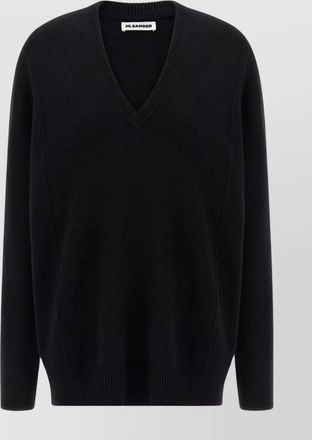 Jil Sander v-neck long sleeve cashmere knit sweater