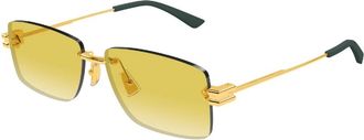 Bottega Veneta Zonnebrillen - Heren - Zonnebrillen - Geel - 58 MM - Nylon - Accessoires