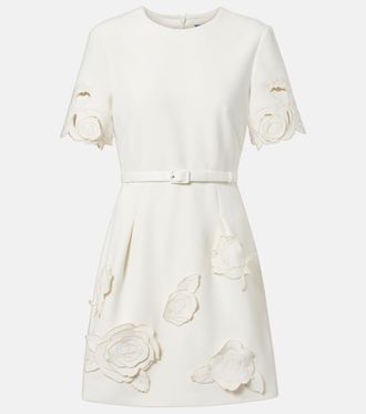 LEO LIN Aurelie belted floral-appliqué minidress