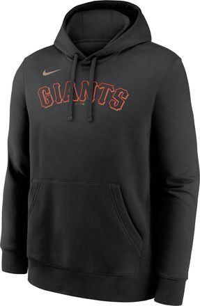 Nike San Francisco Giants Club Nike Mens MLB Pullover Hoodie in Black | NKDK00AGIA-TXY