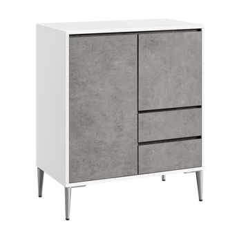 Vasagle Armario de almacenamiento de 40 x 70 x 85 cm de color gris cemento
