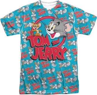Gildan Tom And Jerry Double Trouble Short Sleeve Adult Poly Crew Tee / T-Shirt