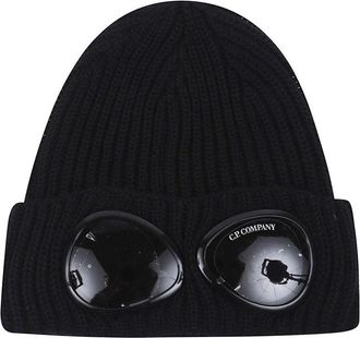 C.P. Company Ribbed Knit Beanie With Iconic Goggle Lenses