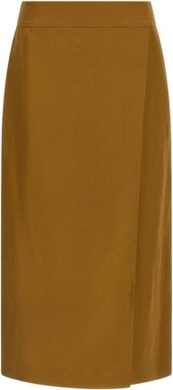 Alberto Biani Wallet Midi Rok - Dames - Midirokken - Bruin - M - Leer - Rokken