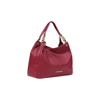 Love Moschino Textured Polyurethane Shoulder Bag - Red