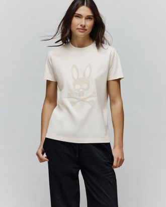 Psycho Bunny WoMens Roux Graphic Tee 250 PRISTINE / S