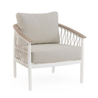 Konte Design Conjunto de 2 sillones de jard&iacute;n beige con trenzado de cuerda