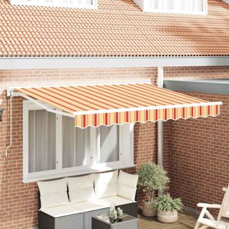 vidaXL Toldo Retr&aacute;ctil Manual Rayas Multicolor 350x200 Cm Tela Vidaxl