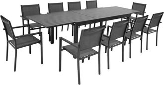 Happy Garden VENEZIA Conjunto jard&iacute;n 180/300 10 pl. aluminio antracita y gris