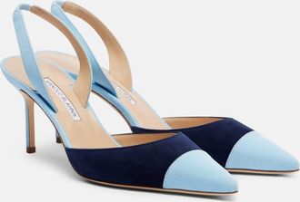 Manolo Blahnik Capsli suede slingback pumps