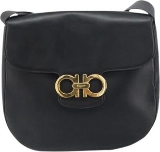 Ferragamo Pre-owned Cross Body Bags, female, Black, Size: ONE SIZE Pre-owned Leather Cross Body Bag
