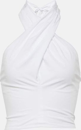 Staud Kai smocked cotton crop top