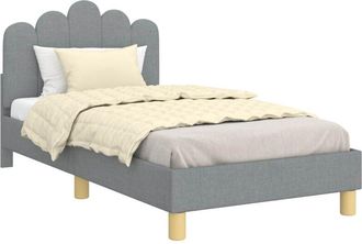 vidaXL Cama Para Ni&ntilde;os Con Cabecero Gris Claro 80 X 160 Cm Tela Vidaxl