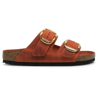 Birkenstock Arizona Big Buckle Oiled Leather Unisex Comfort Sandals - Burnt Orange - Size:UK 4.5