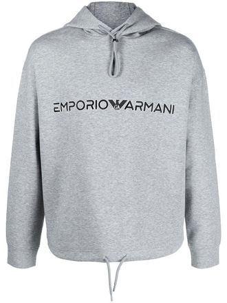 Emporio Armani Hoodie met geborduurd logo - Grijs