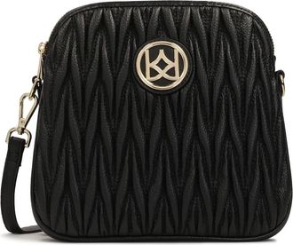 Kazar Klassieke leren riem posttas - Dames - Schoudertassen - Zwart - ONE Size - Leer - Tassen