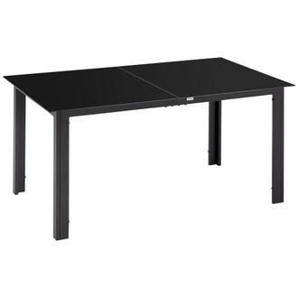 OUTSUNNY Mesa de jard&iacute;n 150x90x74 cm negro