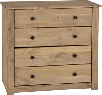 Seconique PANAMA 4 DRAWER CHEST - NATURAL WAX - SECONIQUE | TJ Hughes