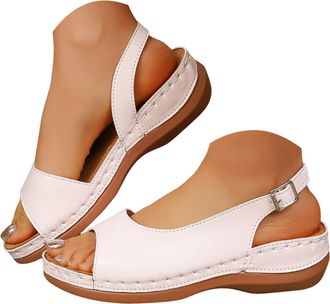 Generic Wedge Sandals for Women Dressy Summer 2026,Womens Open Toe Platform Orthopedic Sandal Casual Low Wedges Comfortable Walking Strappy Slip on Sandals Wh