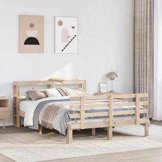 Berkfield Home Bed Frame with Headboard without Mattress 120x190 cm Small Double in Brown