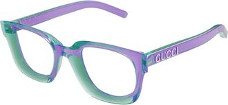 Gucci Lettering Zonnebrillen - Dames - Brillen - Blauw - 50 MM - Accessoires