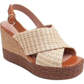 Linea Paolo Valery Wedge Sandal in Natural/Cognac at Nordstrom Rack, Size 11