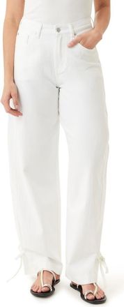 Habitual Drapey Relaxed High Waist Barrel Leg Jeans in White at Nordstrom, Size 32