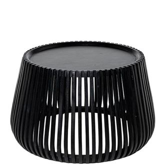 Koketto Home Mesa madera mango negra con base de listones, 80 cm