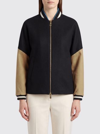 La DoubleJ Bicolor Virgin Wool Bomber Jacket with Contrast Trim