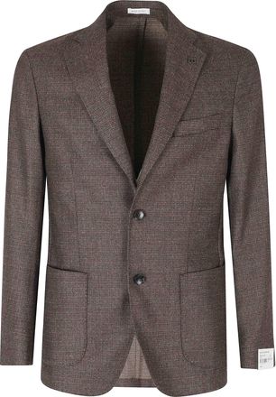 Breras Milano Brown Single-Breasted Virgin Wool Jacket
