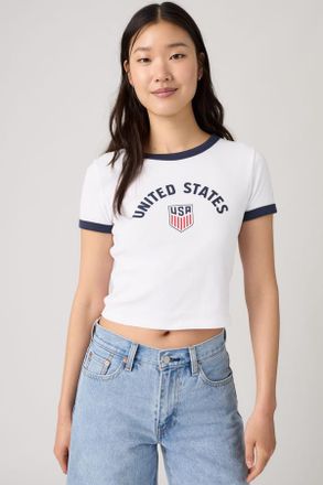 Levi's T-shirt Ringer Levis U. s. Soccer - Donna - 2XS - Bianco / X US Soccer