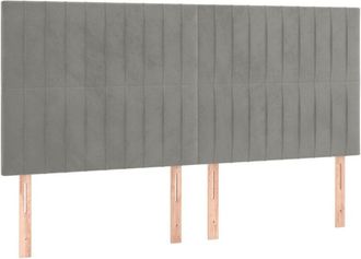 vidaXL Cabeceros 4 Unidades De Terciopelo Gris Claro 90x5x78/88 Cm Vidaxl