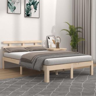 vidaXL Estructura De Cama Sin Colch&oacute;n Madera Maciza 120x200 Cm Vidaxl