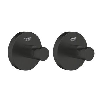 GROHE Juego De Dos Ganchos De Pared Start, Negro Mate (411732430 Blackduo)
