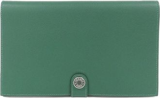 Herm&egrave;s Green Vert Fonce Long Bill Wallet (Bi-Fold) (Pre-Owned)